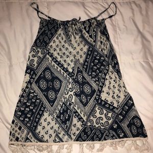 Blue and White tank top